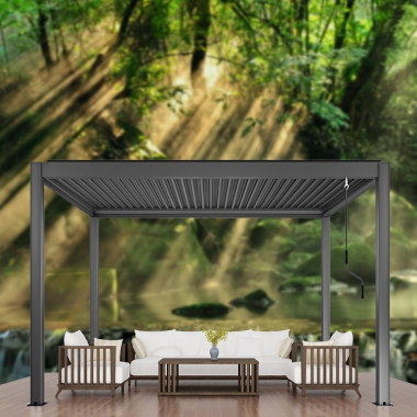Bioclimat Aluminum Gazebo Motorized Arches Arbours Pergolas With Glass door