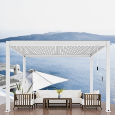 Garden Porch Set Modern Outdoor Waterproof Motorized Aluminium Pergola
