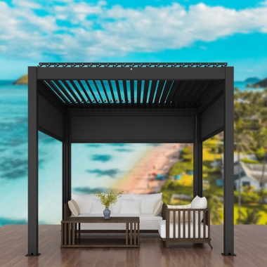 high quality customized aluminum modern design bioclimatic motorized aluminium louvered pergola