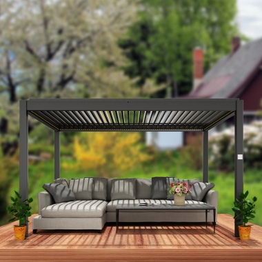 large metal pergola aluminium slat pergola 6*3