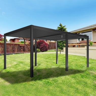 For Amazon Hot Sale Outdoor Bioclimatic Garden Louver Roof Pergolas With Adjustable Blinds