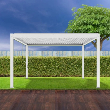 For Amazon 2022 Greenawn Economic Manual Opening Aluminum Slat Pergola Sized 3x3m 3x4m 4x4 6x4 For Wholesale