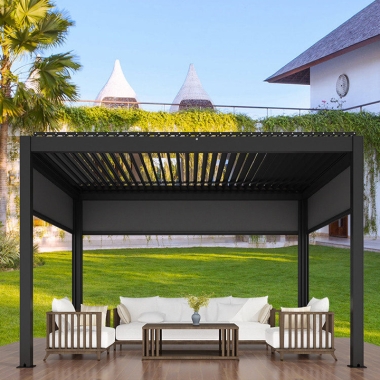 For E-Commerce 3x3m Manual Outdoor Waterproof Aluminum Free Standing Bioclimatic Pergola