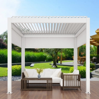 For Trading Companies 3x4m Easily Assembled Powder Coated Aluminium Pergola Louvre Roof System