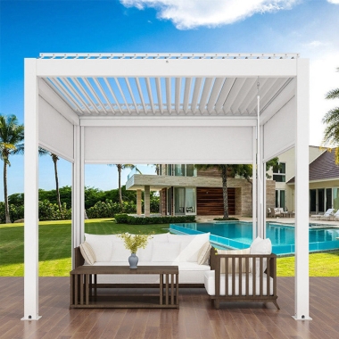 For E-Commerce 3x4m Luxury Outdoor Patio Pergola Waterproof Pergola With Screens And Lights