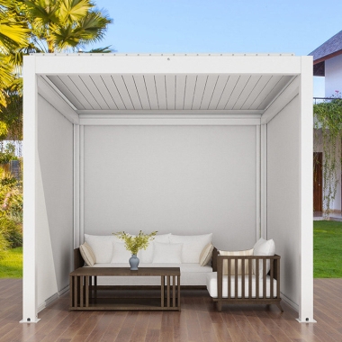 For E-Commerce 2022 Motorized Metal Gazebo Pergola With Remote Control
