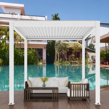 For Supermarket 3x3m OEM Manual Easily Assembled Outdoor Gazebo Aluminum Garden Pergola With Led