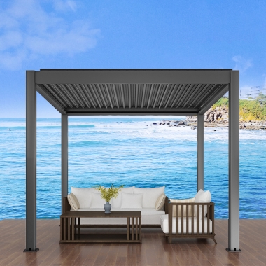 For Supermarket 3x4m OEM Manual Chinese Style Aluminum Pergola Louvre Roof Metal Pergolas