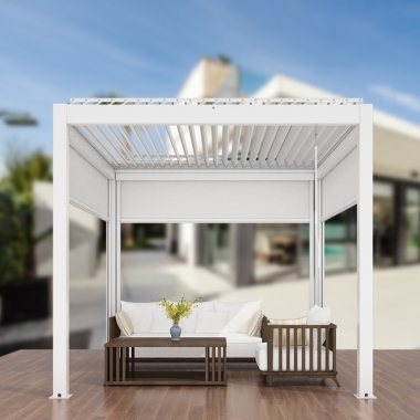 OEM Factory 3X3 3X4 4X4 6X4m Aluminum Louver Solar Panel Pergola Patio Awning Pergola
