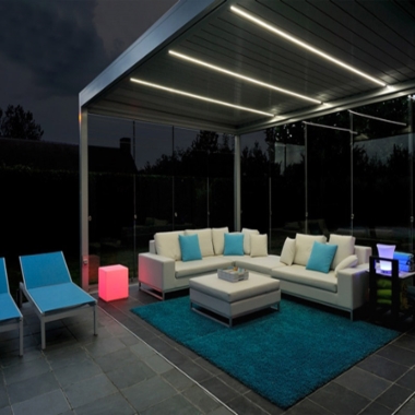 Customized Pavilion Louvered Pergola Cover Electric Outdoor Waterproof Aluminium Gazebo