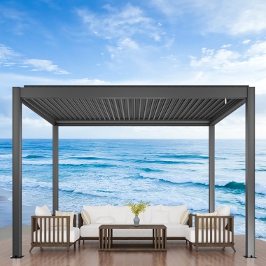 3x6 Waterproof Bioclimatic Gazebo Outdoor Motorized Opening Louvered Roof Pergola Kits gazebo de aluminio