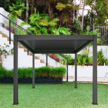 Modern Automatic Outdoor Aluminium Patio Pergola Opening Louvred Roof Garden Sets Outdoor Furniture
