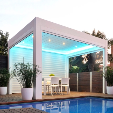 New design waterproof pergola sunroom balcony aluminum terrace louvre roof pergola