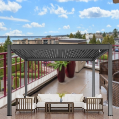 Modern Aluminum Waterproof Terrace Roof Louvered Pergula Gazebo Pergola Aluminium Garden Furniture