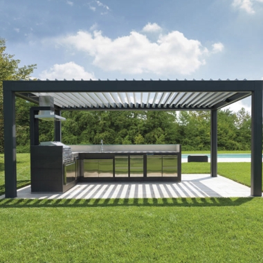 Custom size patio outdoor louver roof pergola system louver gazebo sun shades awning