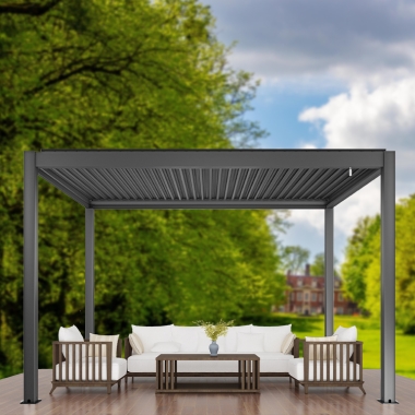 3X6M Outdoor motorized waterproof automatic louver roof aluminium pergolas and gazebos
