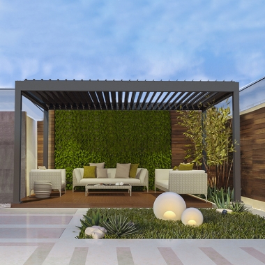 3x3m Sun Protection Modern Outdoor Waterproof Louver Roof Small Garden Pergola