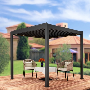 Adjustable Metal Electric Aluminum Pergola Modern Louver Roof Garden Gazebo Small Pavilion