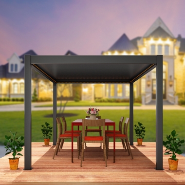 Eco-Friendly Balcony Pergola Outdoor Aluminum Louvred Roof Patio Pergola
