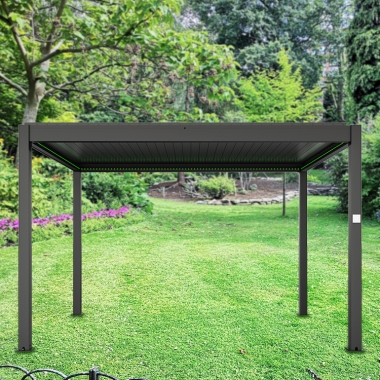 Leisure Waterproof Louver Roof System Aluminum Pergolas Automatic Outdoor Gazebo