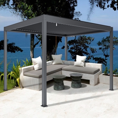 All Seasons Use Waterproof Aluminum Louver Roof Pergola For Outdoor Relaxing Gazebo