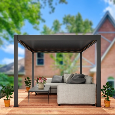 Factory Louvered Roof Aluminum Outdoor Bioclimatic China Pergola For Sale