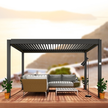 high quality customized aluminum modern design bioclimatic motorized aluminium louvered pergola