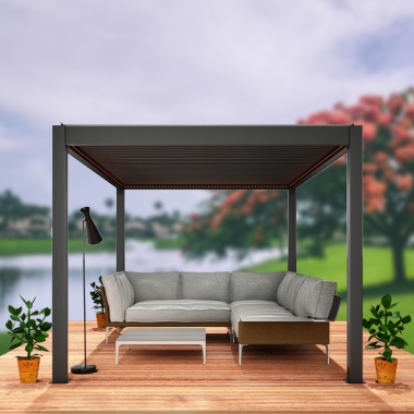 Factory Price Garden Pergola Gazebo Aluminum Waterproof Rustproof Motorized Pavilion
