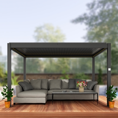 OEM 3X3,3X4,4X4,6X4m diy aluminum louvred pergola kits wholesale