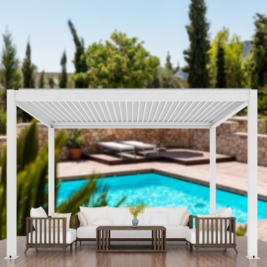 Bioclimatic Pergola Motorized Patio Outdoor Aluminium Pergola Louvre Roof Arches Pergola