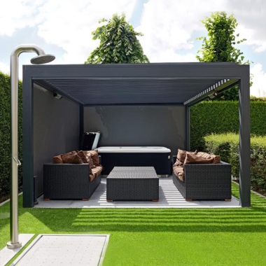 Customized Remote Control Switch Waterproof Rotating Louver Bioclimatic Pergola Awning