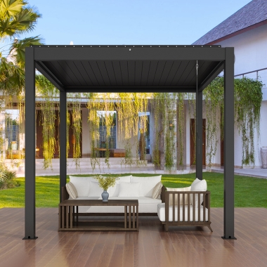 Sunshade Outdoor Aluminum Garden Gazebo With Curtain