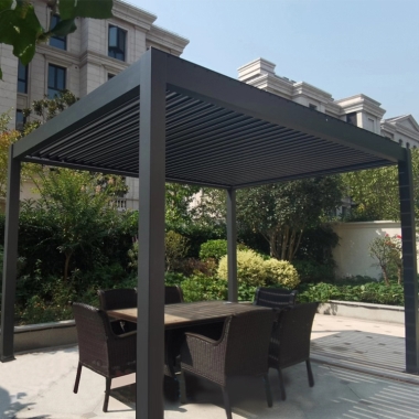 Cheap Prices Motorized Garden Opening Louvre Bioclimatic Aluminium Gazebo Pergola Outdoor Louver Roof