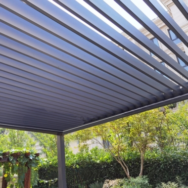 Waterproof Electric Louvre Roof Aluminium Garden Pergola With LED Light