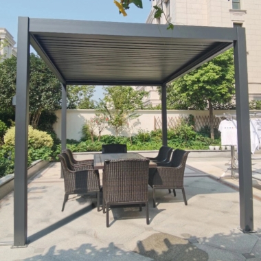 High End Retractable Awning Patio Gazebo Pergola Motorised Louver Roof Pergola
