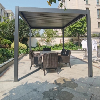 Cheap Outdoor Aluminum Pergola Pavilion Outdoor Electric Waterproof Louver Blade Bioclimate Pergola