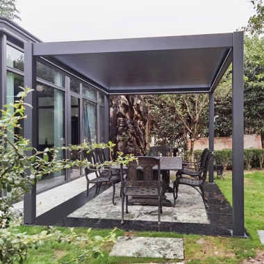 Greenawn Motorized patio roof deck bioclimatic outdoor waterproof pergola canopy