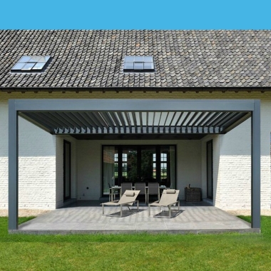 Waterproof Sunshading Manual Opening Louvred Pergola Aluminum With Handle Crank