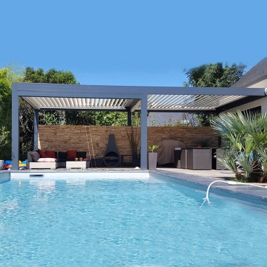 Bioclimatic Aluminum Louver Roof Patio 3x4 Grey Pergola Roof Small Garden Pavilion
