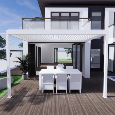 Restaurant Aluminum Waterproof Sunshade Pergola Balcony Retractable Awning