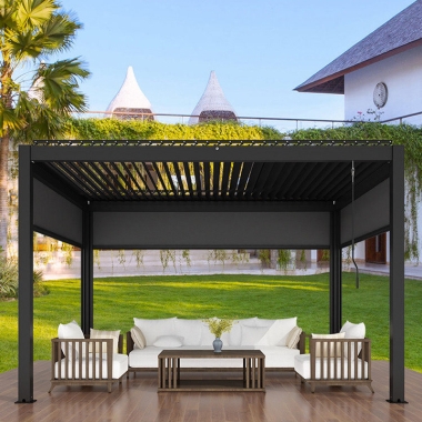 High Quality Outdoor Aluminium Bioclimatique Remote Control Garden Pergola
