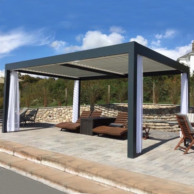 Sunshade System Aluminum Remoter Control Waterproof Terrace Louver Pergola Roof