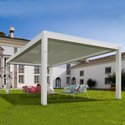 Metal Motorized Waterproof Louver Roof Pergola Garden Furniture Outdoor