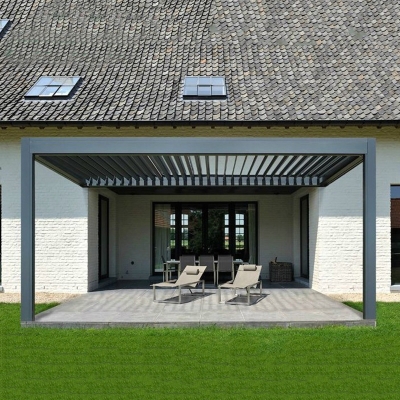 Aluminum Motorized Waterproof Pergola Covers Sunshade Louvered roof