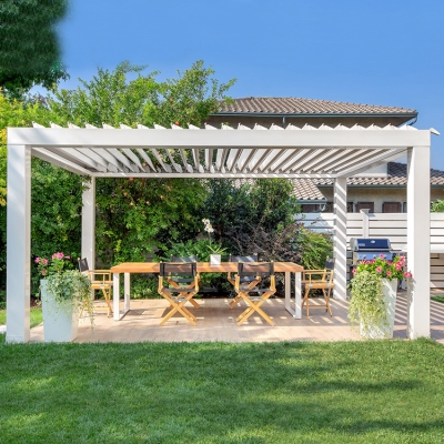 Wall mounted motorized pergola waterproof garden luxury furniture