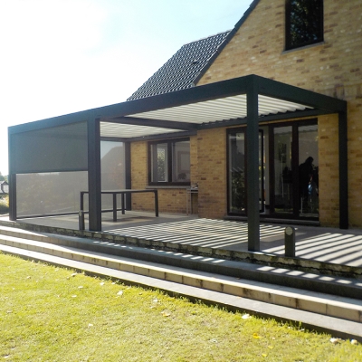 Outdoor garden motorised waterproof aluminum pergola shed