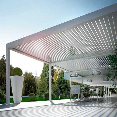 Motorised Pergola Aluminium Louvre Opening Roof With Remote Control