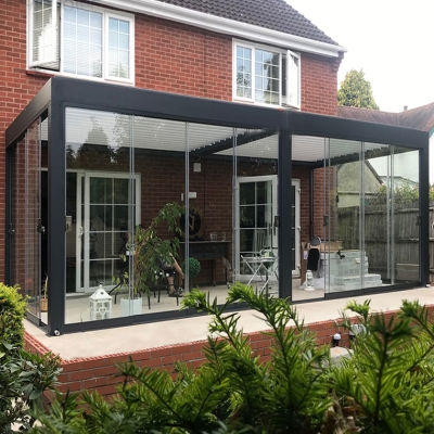 Intelligent metal garden motorized pergola aluminium outdoor 4x3