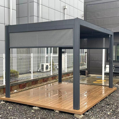 4x4m Grey Freestanding Manual Bioclimatique Deck Pergola