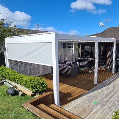 6x4m Electric Motorized Louver Roof Pergola With Zipper Screens